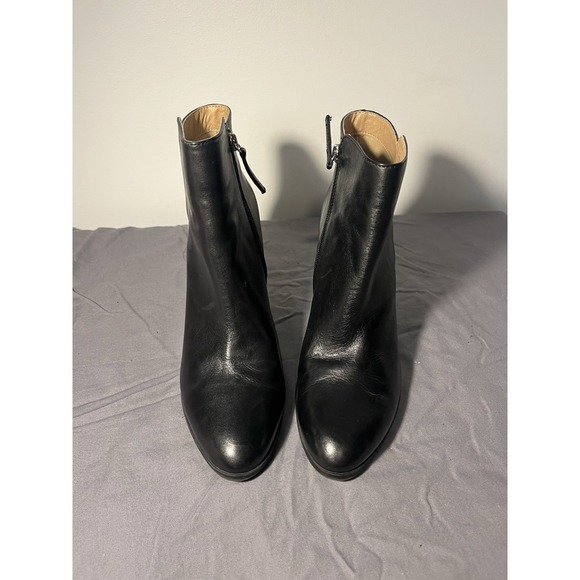 Women's 9.5 Adrienne Vittadini Black Booties Heel Dress Boot Side Zipper - Picture 9 of 13